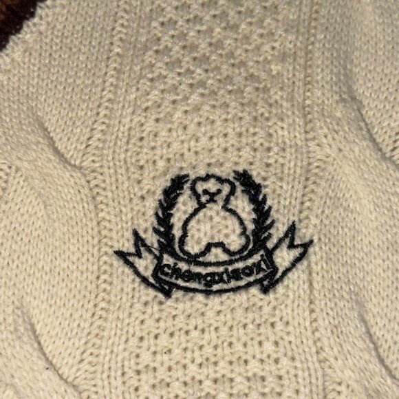 🤍 Classic cream knit sleeveless sweater vest - Picture 3 of 5